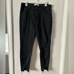 Black Kancan Distressed Skinny Jeans - Size 13/30